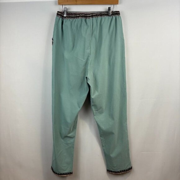 Mint Green Bohemian-Style Pants w/ Embroidered Details - Picture 5 of 7